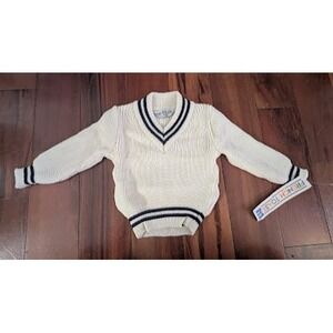 Vintage NWT French Toast Kids Sweater Cream Navy Stripes Size 3T